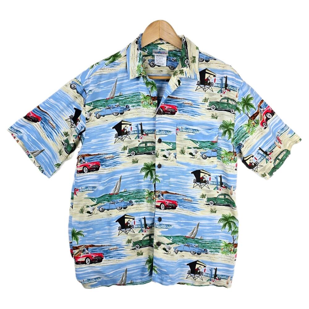 Disneyland Resort Small Hawaiian Shirt Short Sleeves Button Up Mickey Donald